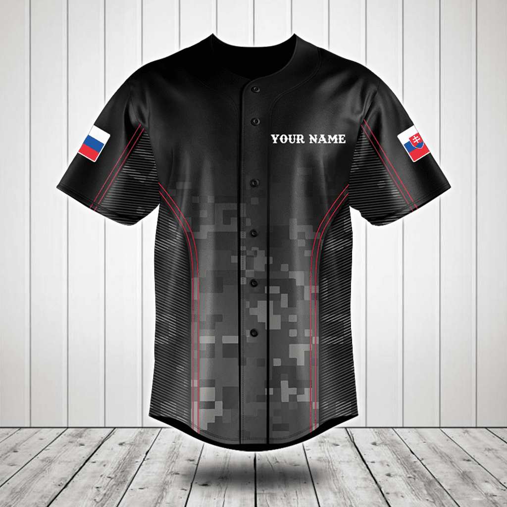 Personalized Slovakia Camo Anthem Baseball Jersey