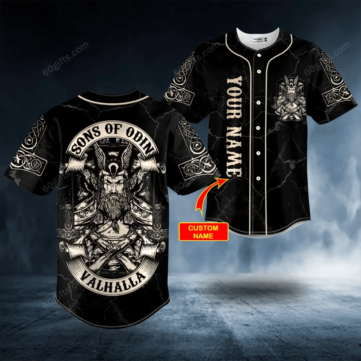 Personalized Son Of Odin Till Valhalla Viking Baseball Jersey