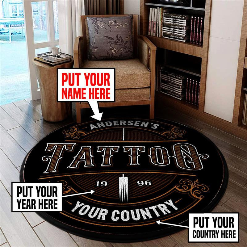 Personalized Tattoo Living Room Round Rug Carpet Bedroom Livingroom Home Decor - Image 5