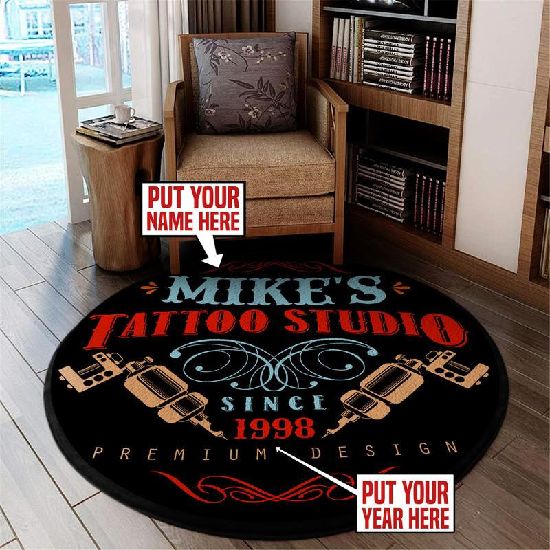 Personalized Tattoo Living Room Round Rug Carpet Bedroom Livingroom Home Decor - Image 4