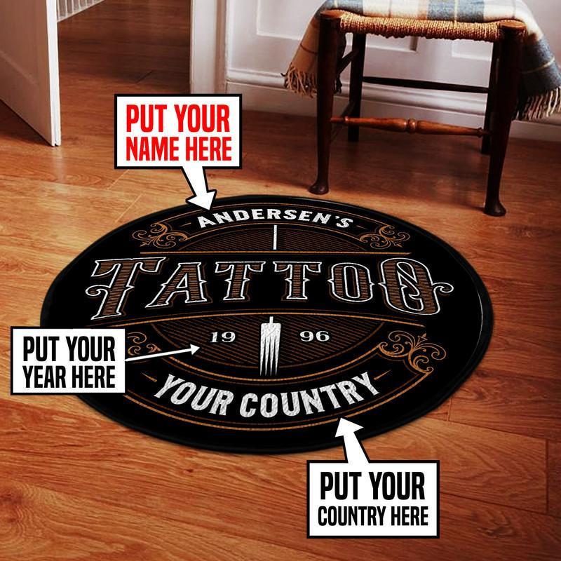 Personalized Tattoo Round Rug Carpet Bedroom Livingroom Home Decor