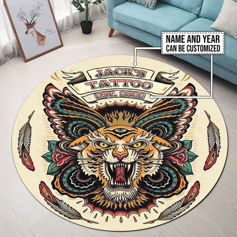 Personalized Tattoo Round Rug Carpet Bedroom Livingroom Home Decor