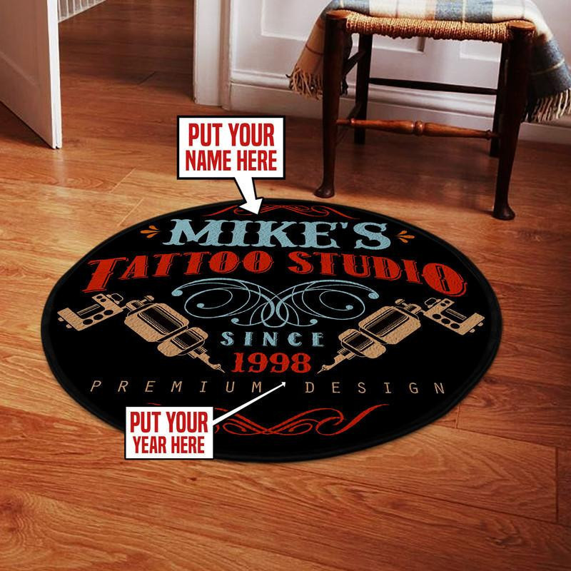 Personalized Tattoo Round Rug Carpet Bedroom Livingroom Home Decor