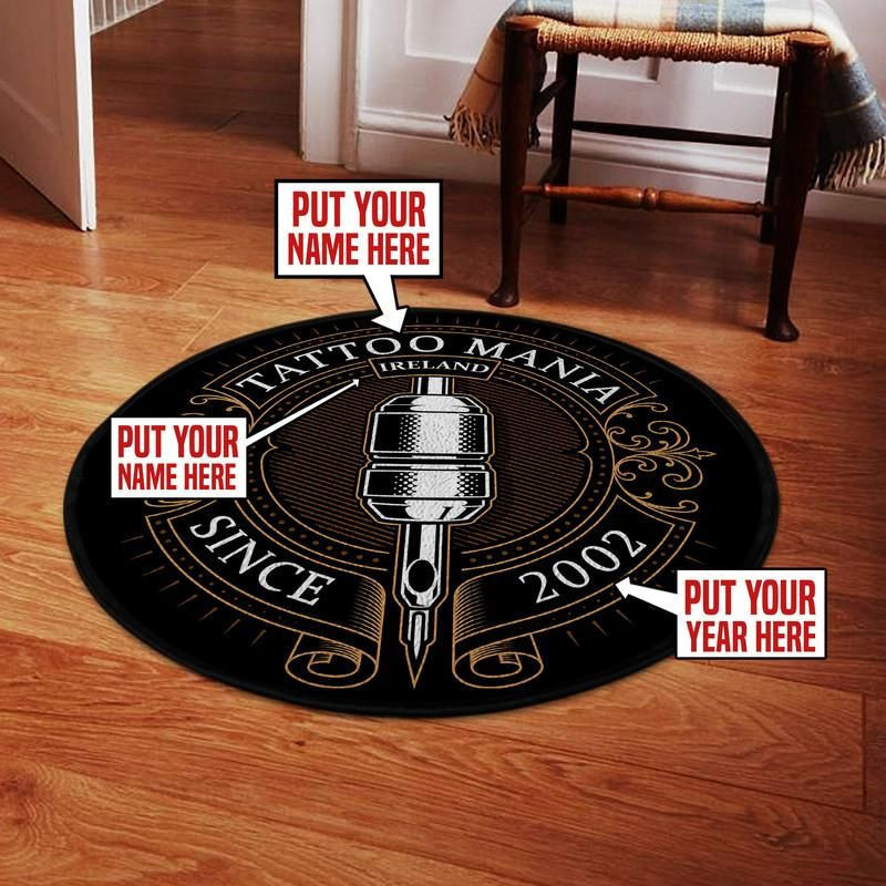Personalized Tattoo Studio Living Room Round Rug Carpet Bedroom Livingroom Home Decor - Image 5