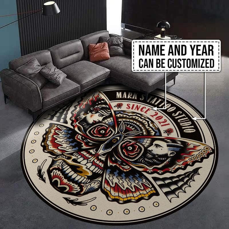Personalized Tattoo Studio Living Room Round Rug Carpet Bedroom Livingroom Home Decor - Image 3