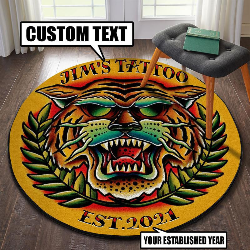 Personalized Tattoo Studio Round Rug Carpet Bedroom Livingroom Home Decor