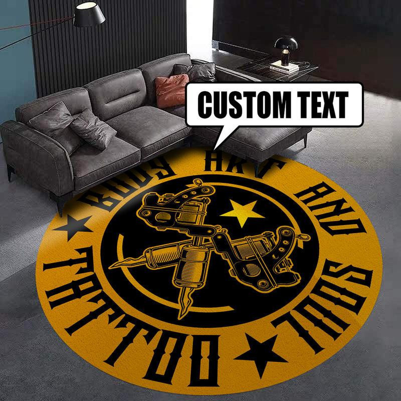 Personalized Tattoo Studio Round Rug Carpet Bedroom Livingroom Home Decor