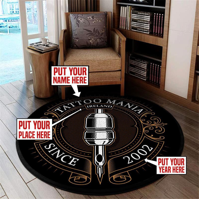 Personalized Tattoo Studio Round Rug Carpet Bedroom Livingroom Home Decor