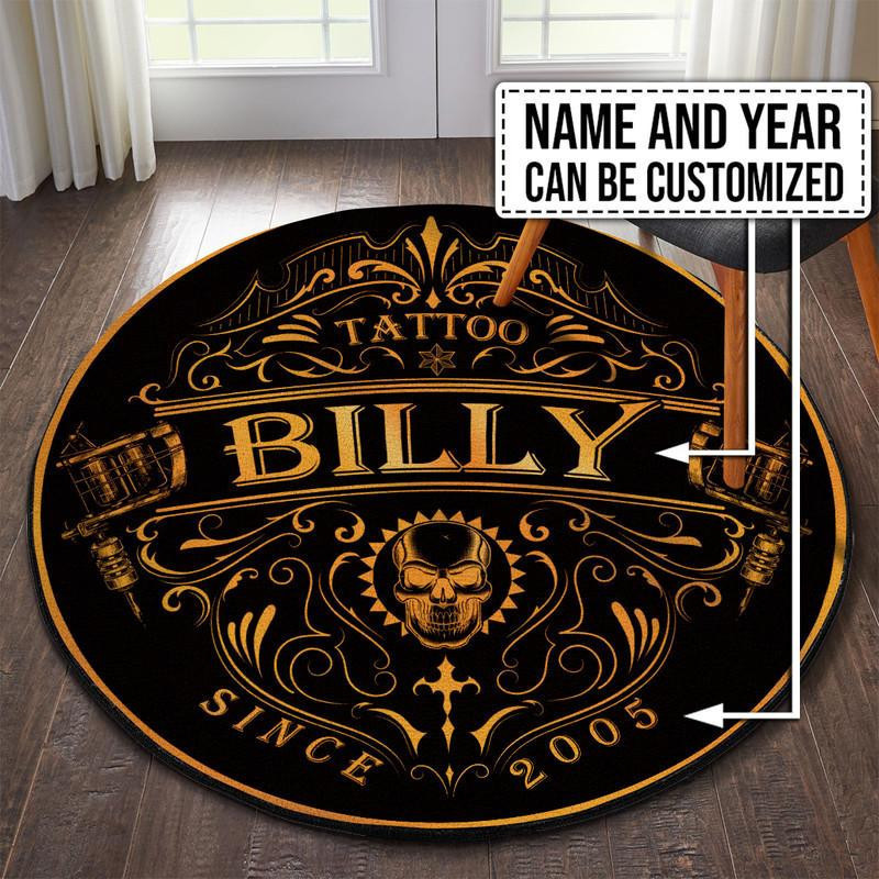 Personalized Tattoo Studio Round Rug Carpet Bedroom Livingroom Home Decor