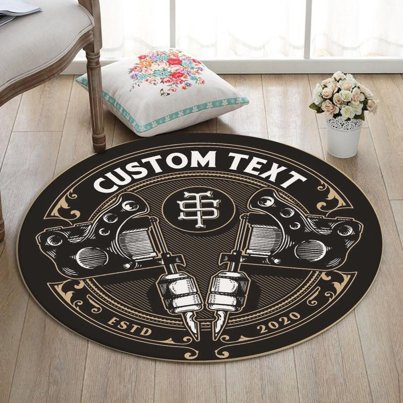 Personalized Tattoo Studio Round Rug Carpet Bedroom Livingroom Home Decor