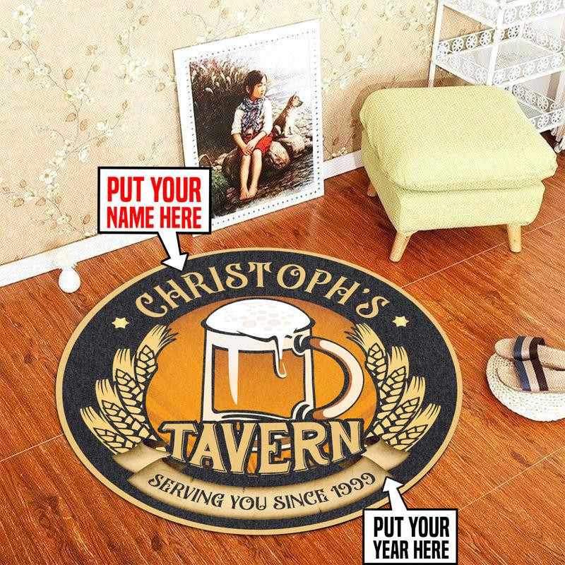 Personalized Tavern Living Room Round Rug Carpet Bedroom Livingroom Home Decor