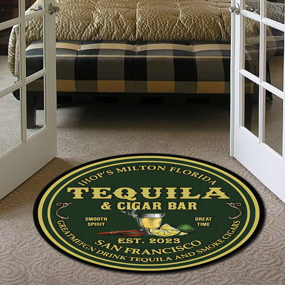 Personalized Tequila Cigar Bar Living Room Round Rug Carpet Bedroom Livingroom Home Decor - Image 3