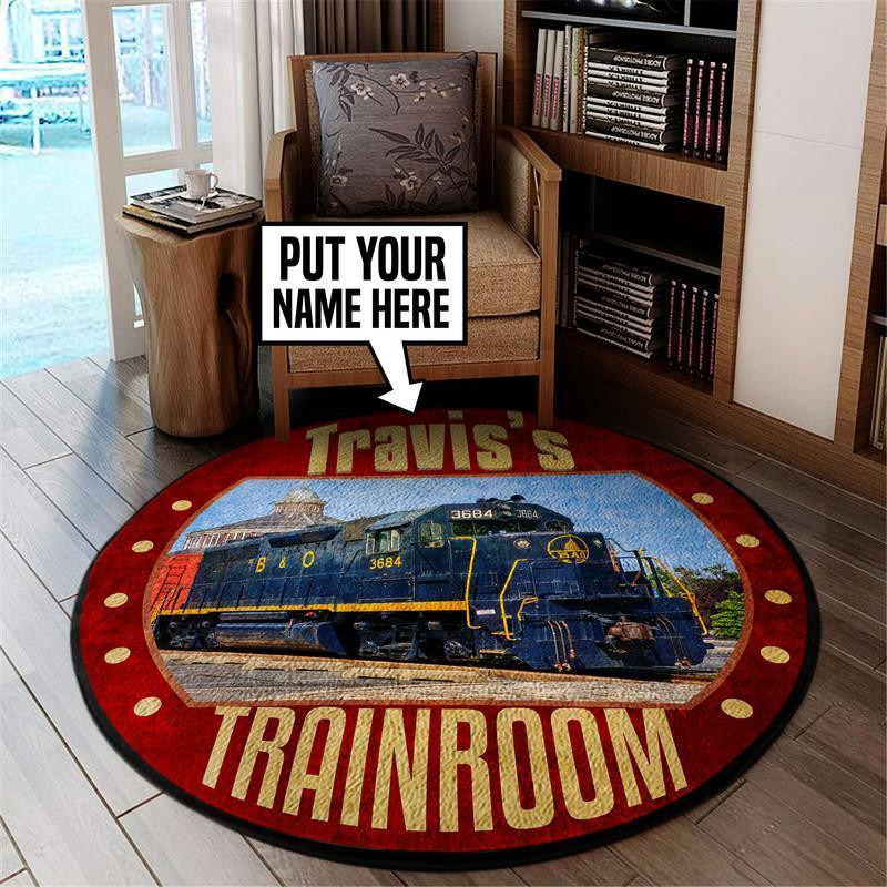 Personalized The Baltimore And Ohio Railroad Round Rug Carpet Bedroom Livingroom Home Decor