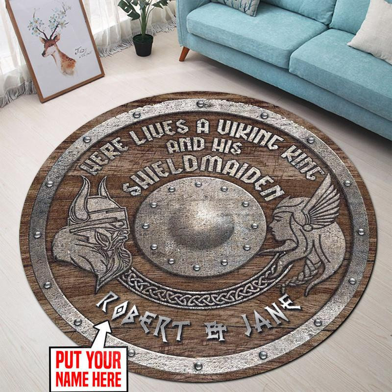 Personalized Viking Round Rug Carpet Bedroom Livingroom Home Decor