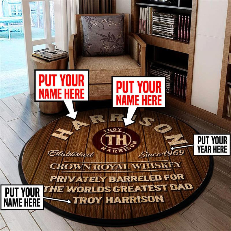 Personalized Whiskey Bar Round Rug Carpet Bedroom Livingroom Home Decor