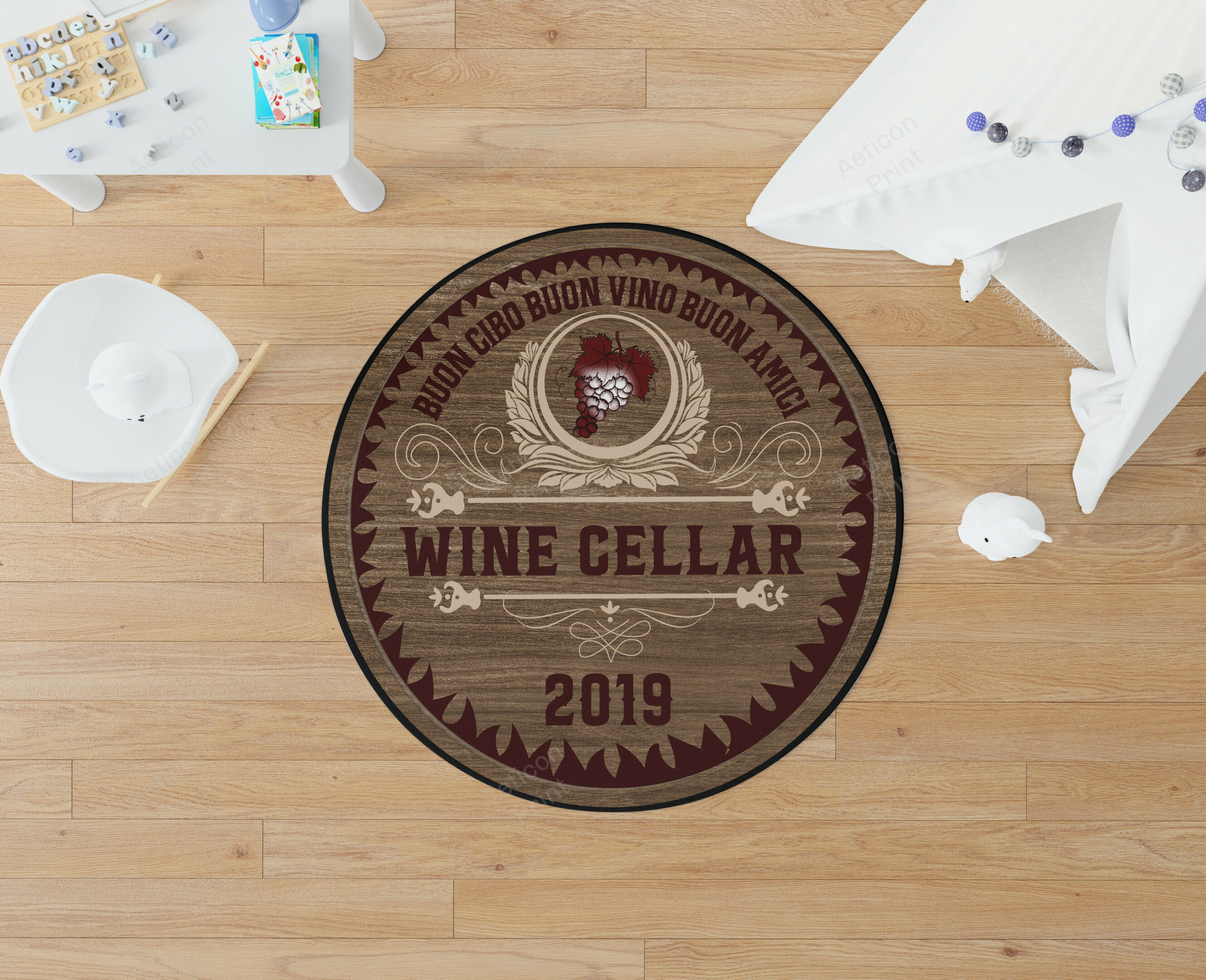Personalized Wine Cellar Round Rug Carpet Bedroom Livingroom Home Decor