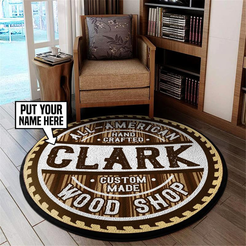 Personalized Woodshop Round Rug Carpet Bedroom Livingroom Home Decor