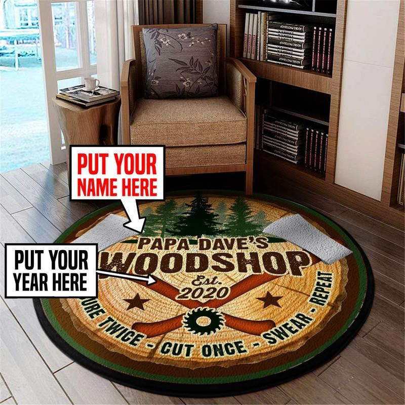 Personalized Workshop Living Room Round Rug Carpet Bedroom Livingroom Home Decor