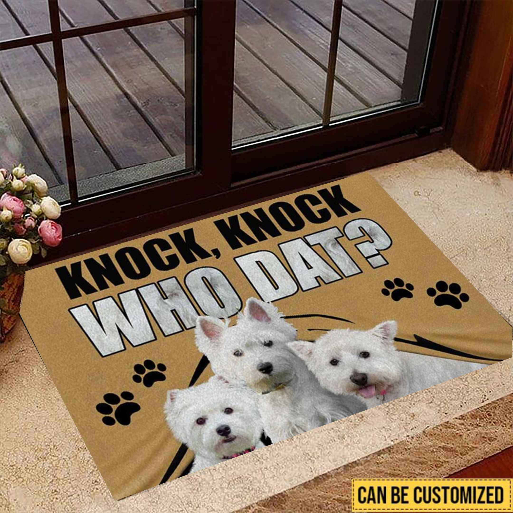 Personalizedized Dog Knock Knock Who Dat Rubber Doormat Personalized Dog Welcome Mat Gifts