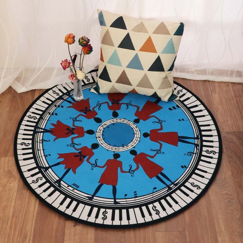 Piano Music Notes Round Rug Carpet Bedroom Livingroom Home Decor