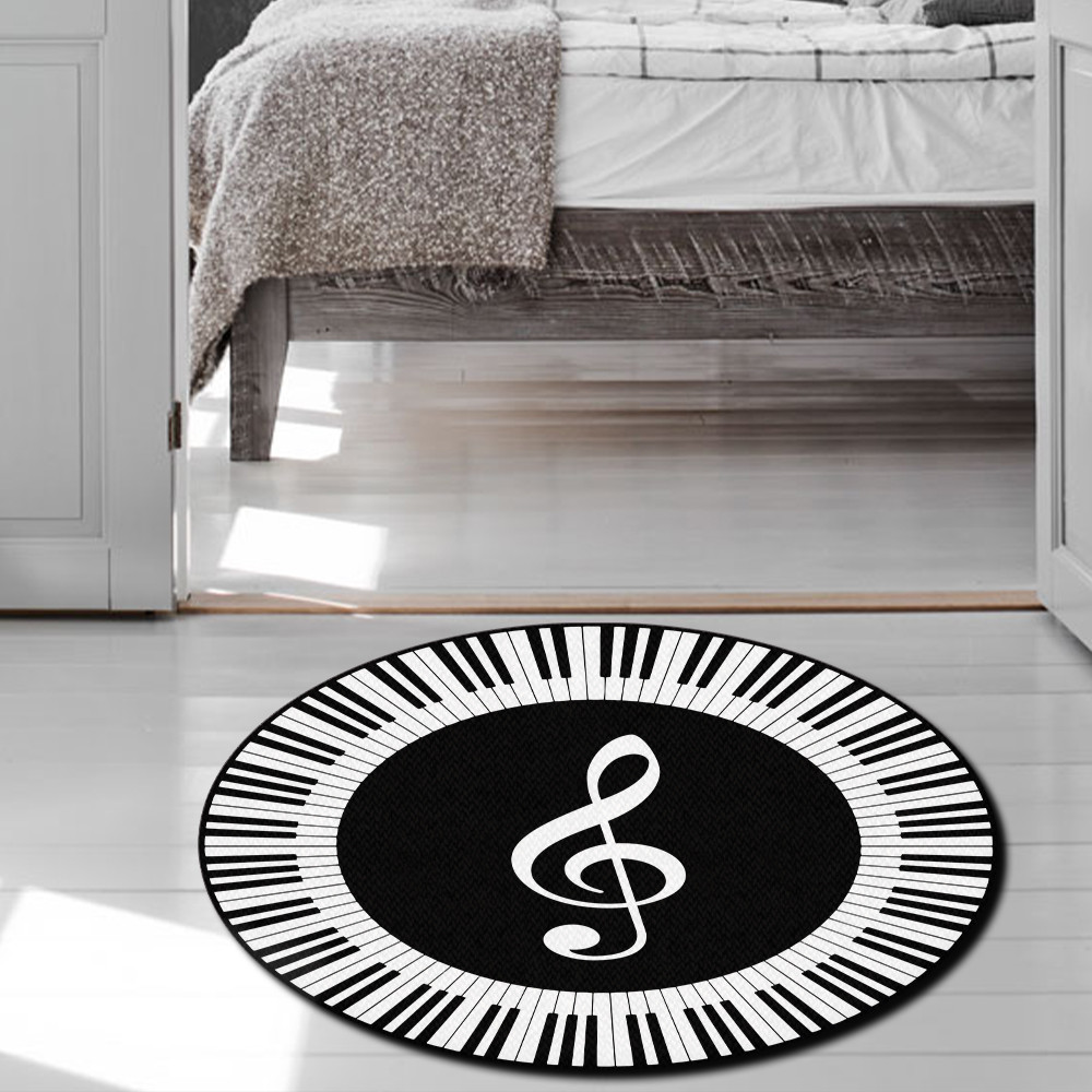 Piano Room Living Room Round Rug Carpet Bedroom Livingroom Home Decor - Image 3