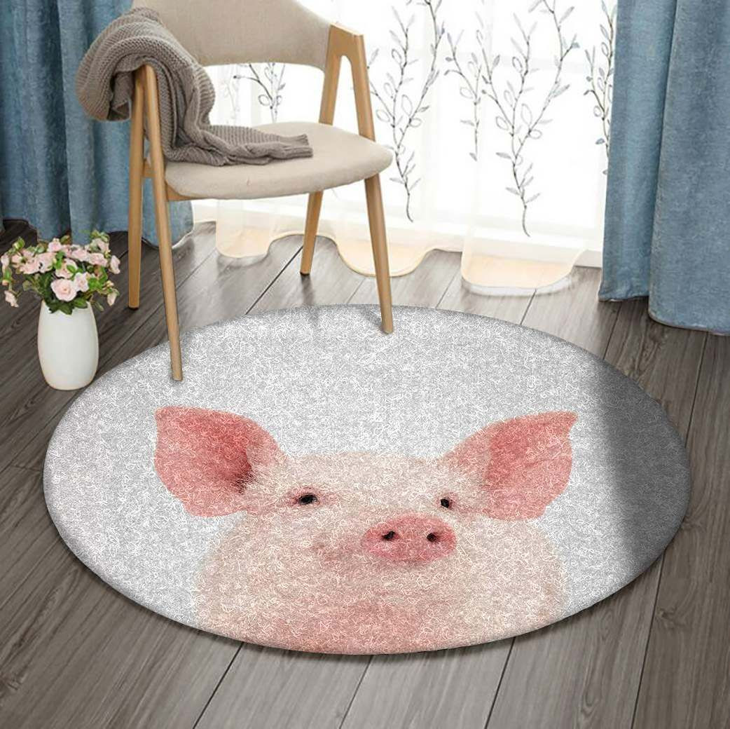 Pig Round Rug Carpet Bedroom Livingroom Home Decor