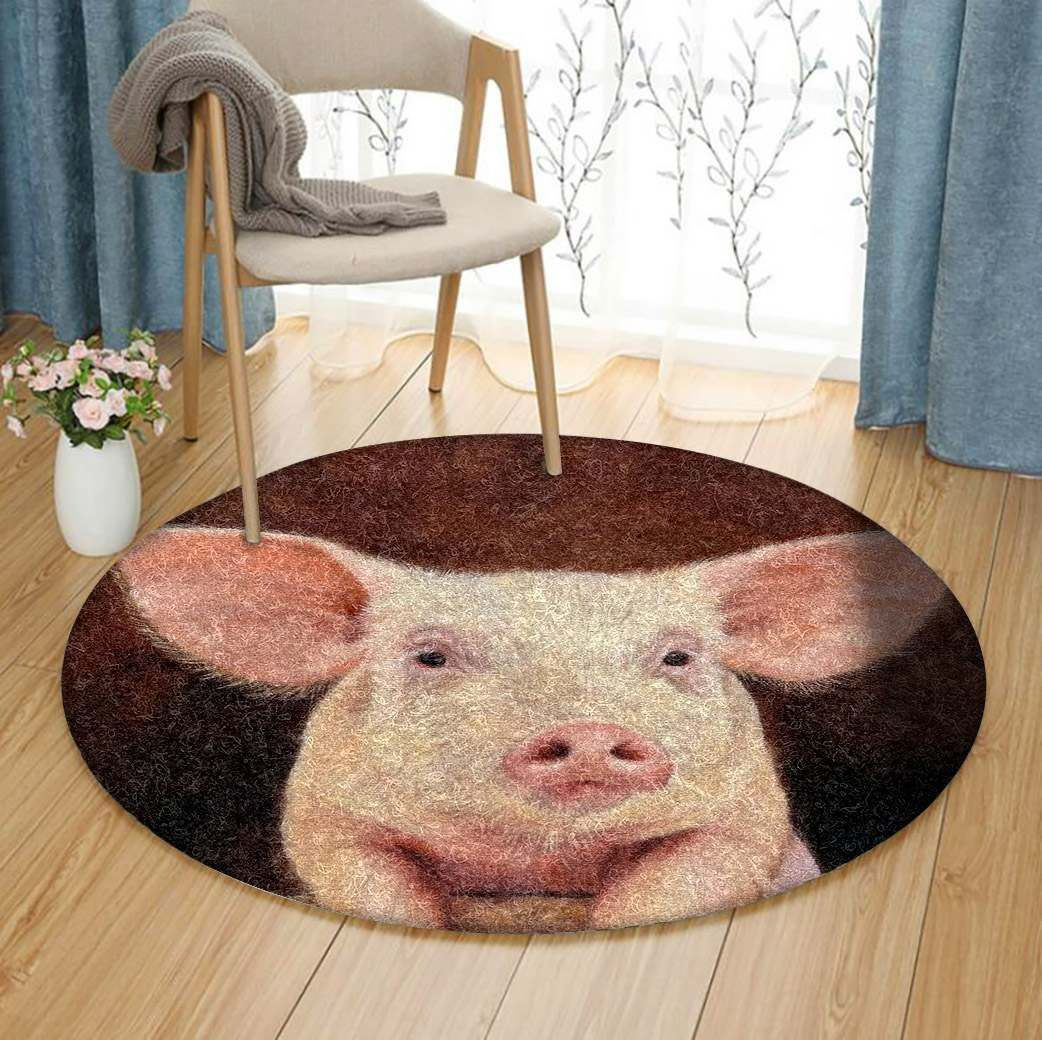 Pig Round Rug Carpet Bedroom Livingroom Home Decor