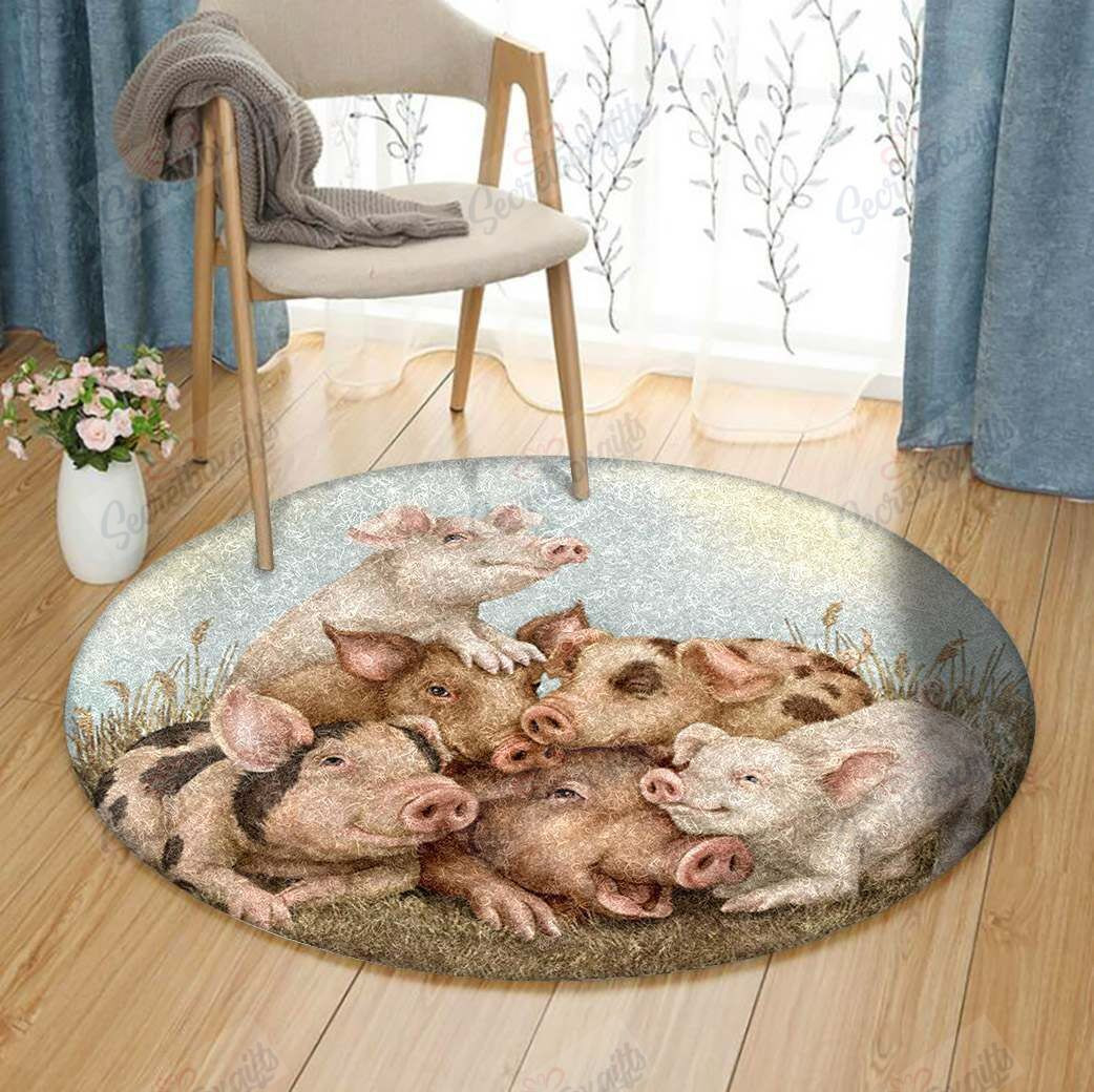 Pig Round Rug Carpet Bedroom Livingroom Home Decor