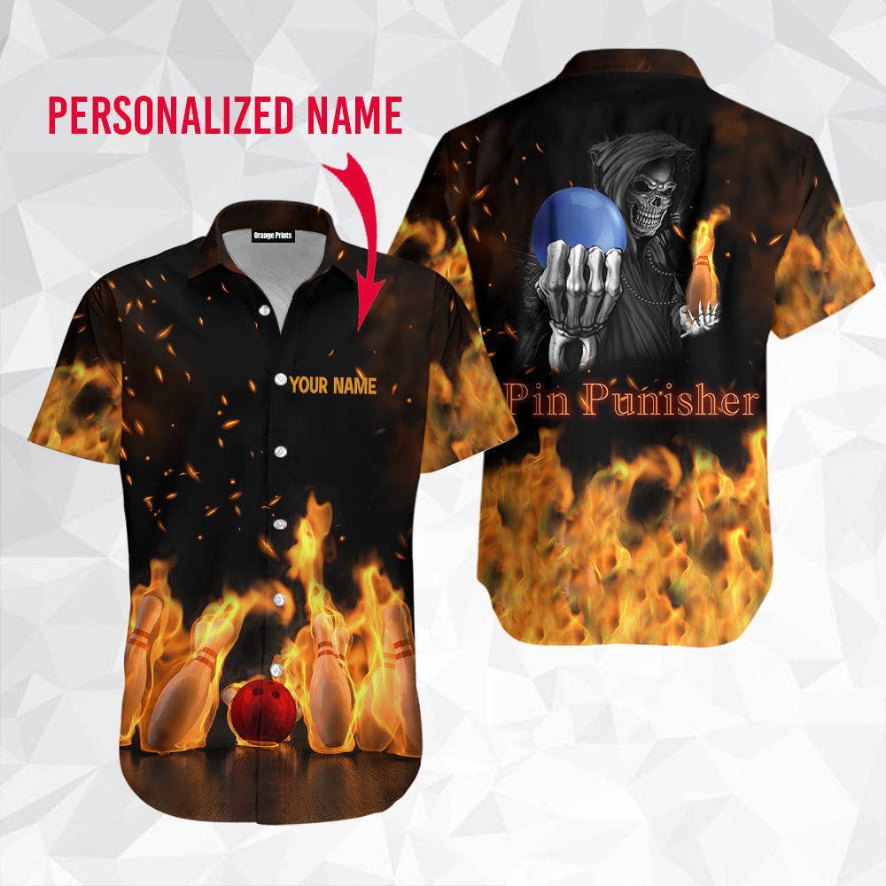 Pin Punisher Bowling Personalized Hawaiian Shirt