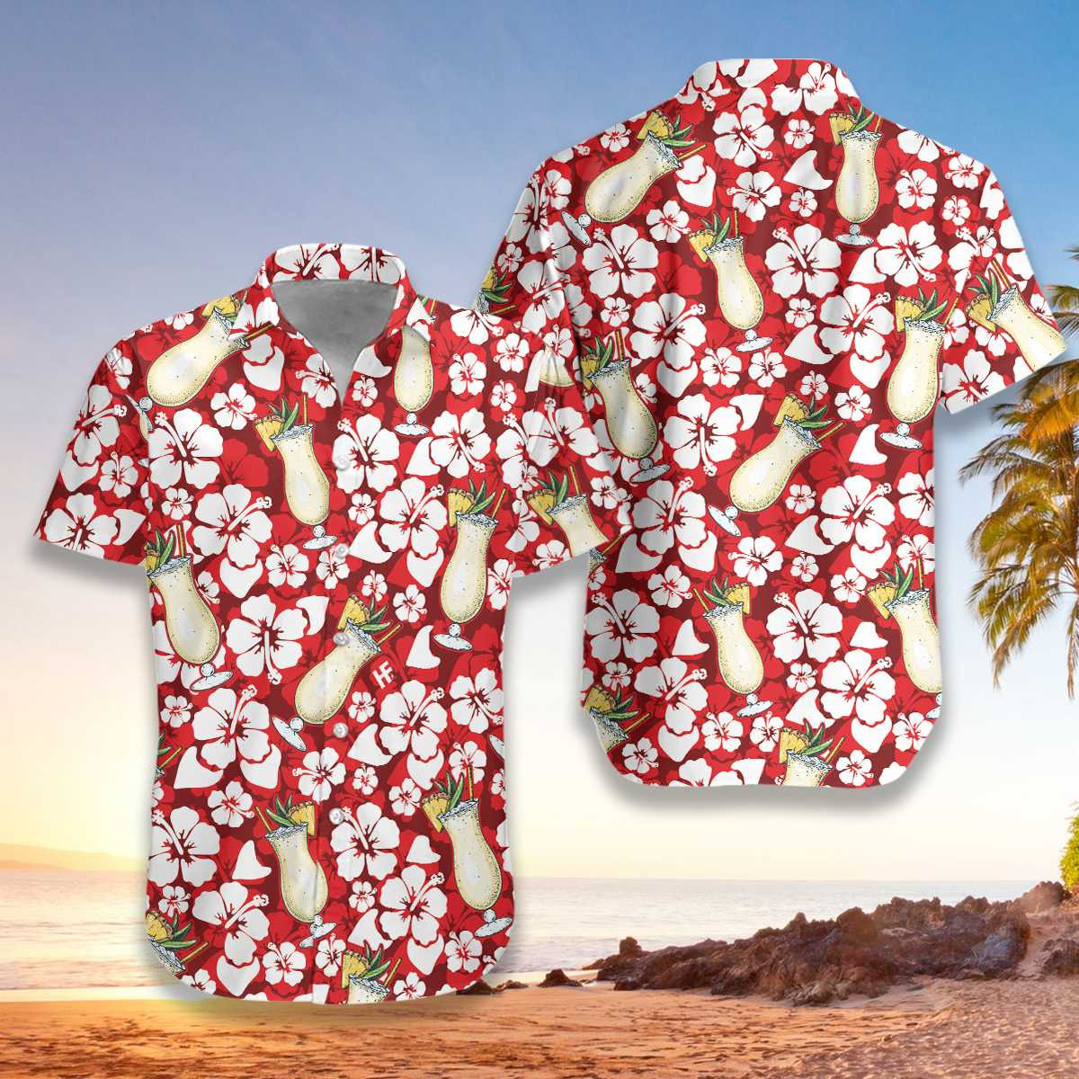 Pina Colada Cocktail Hawaiian Shirt
