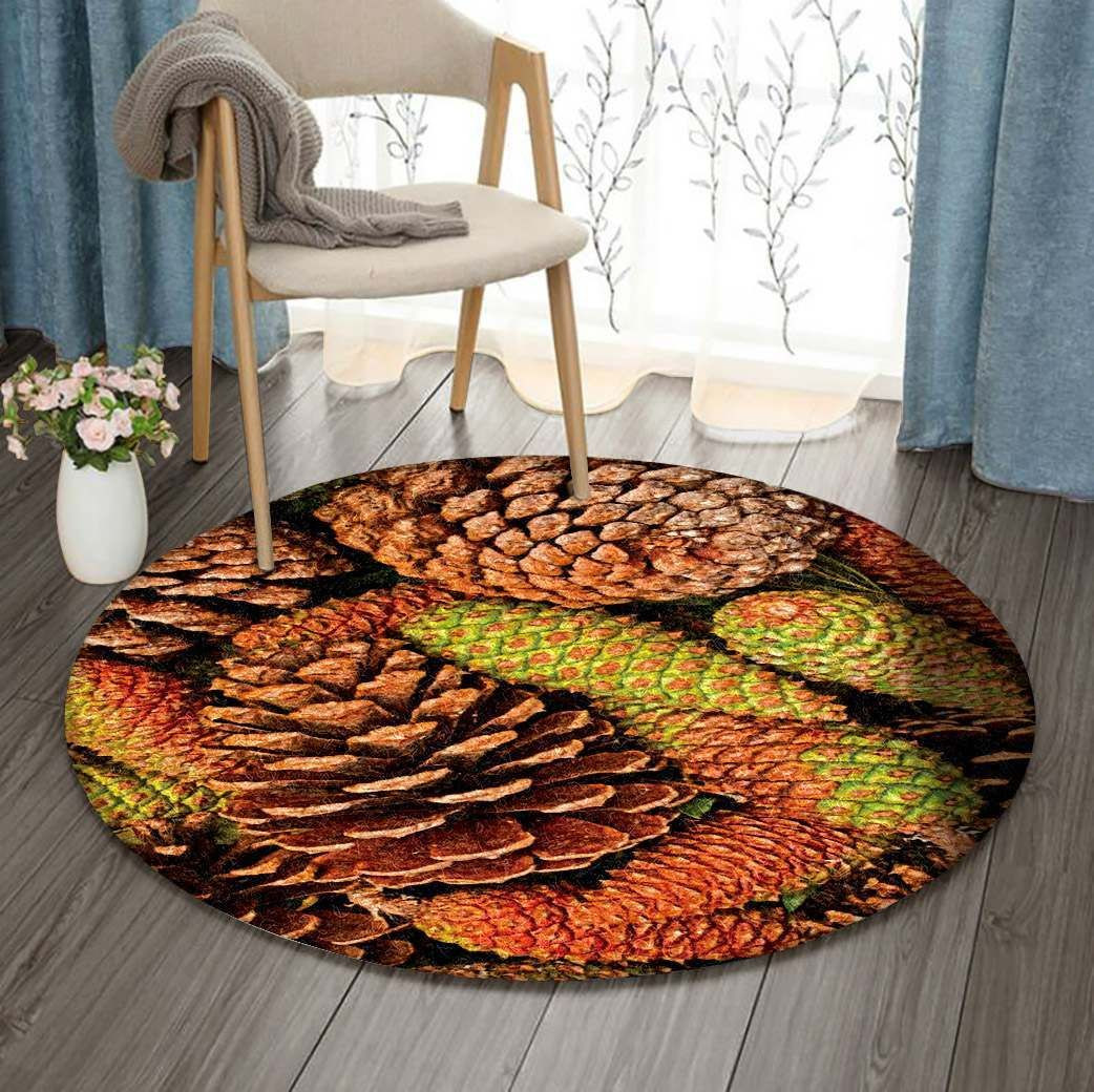 Pine Round Rug Carpet Bedroom Livingroom Home Decor