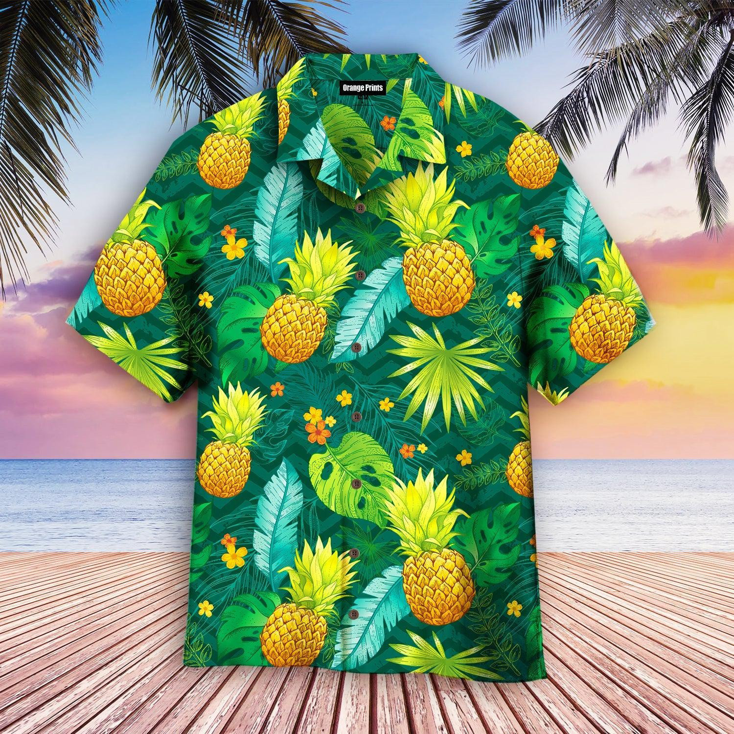 Pineapple Fruit Tropical Aloha Hawaiian Shirts For Men & For Women | WT6221