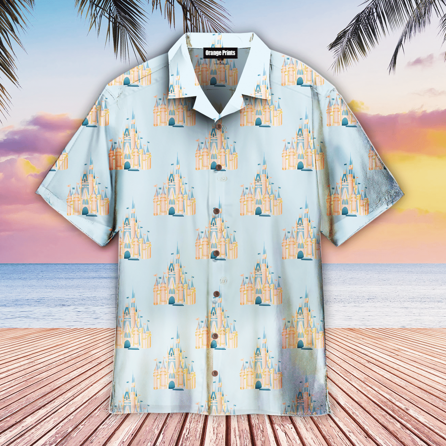 Pink Castle Magic Kingdom Hawaiian Shirt