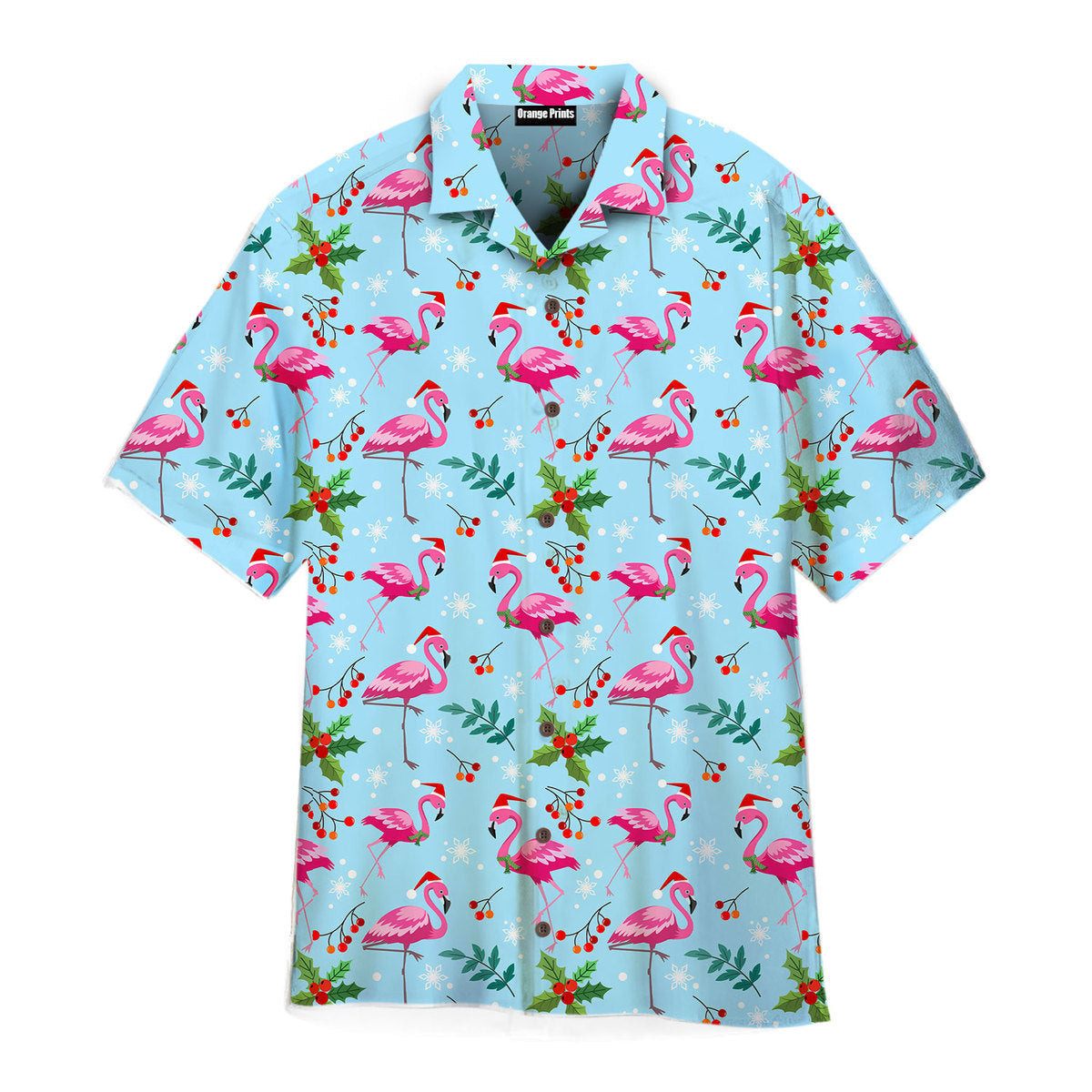 Pink Flamingo Merry Christmas Hawaiian Shirt