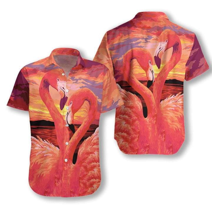 Pink Flamingo Sunset Hawaiian Shirt