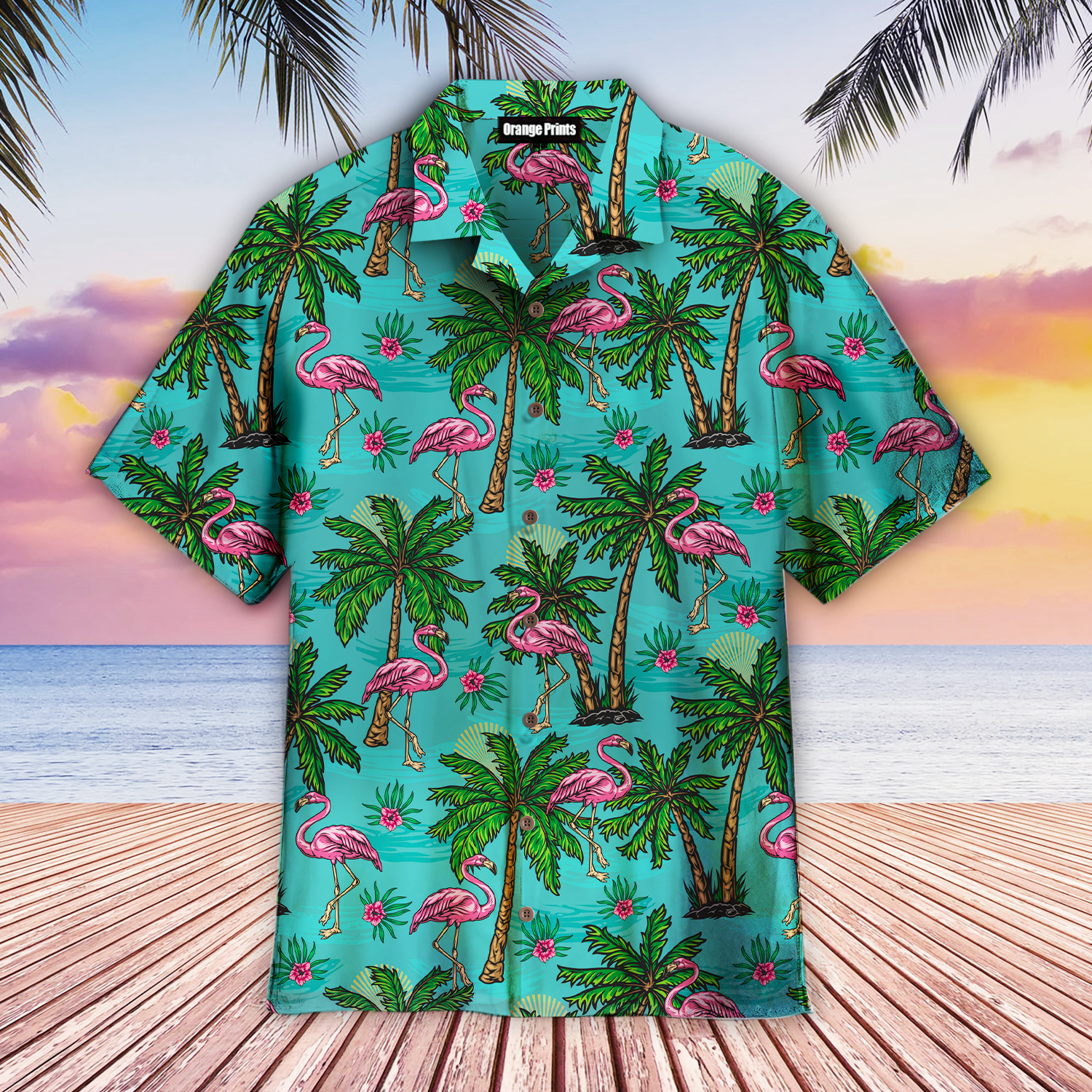 Pink Flamingo Tropical Colorful Hawaiian Shirt