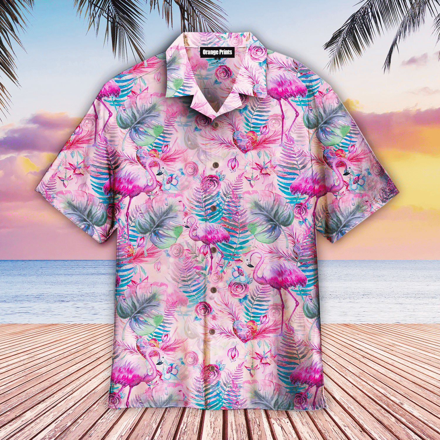 Pink Flamingo Tropical Hawaiian Shirt