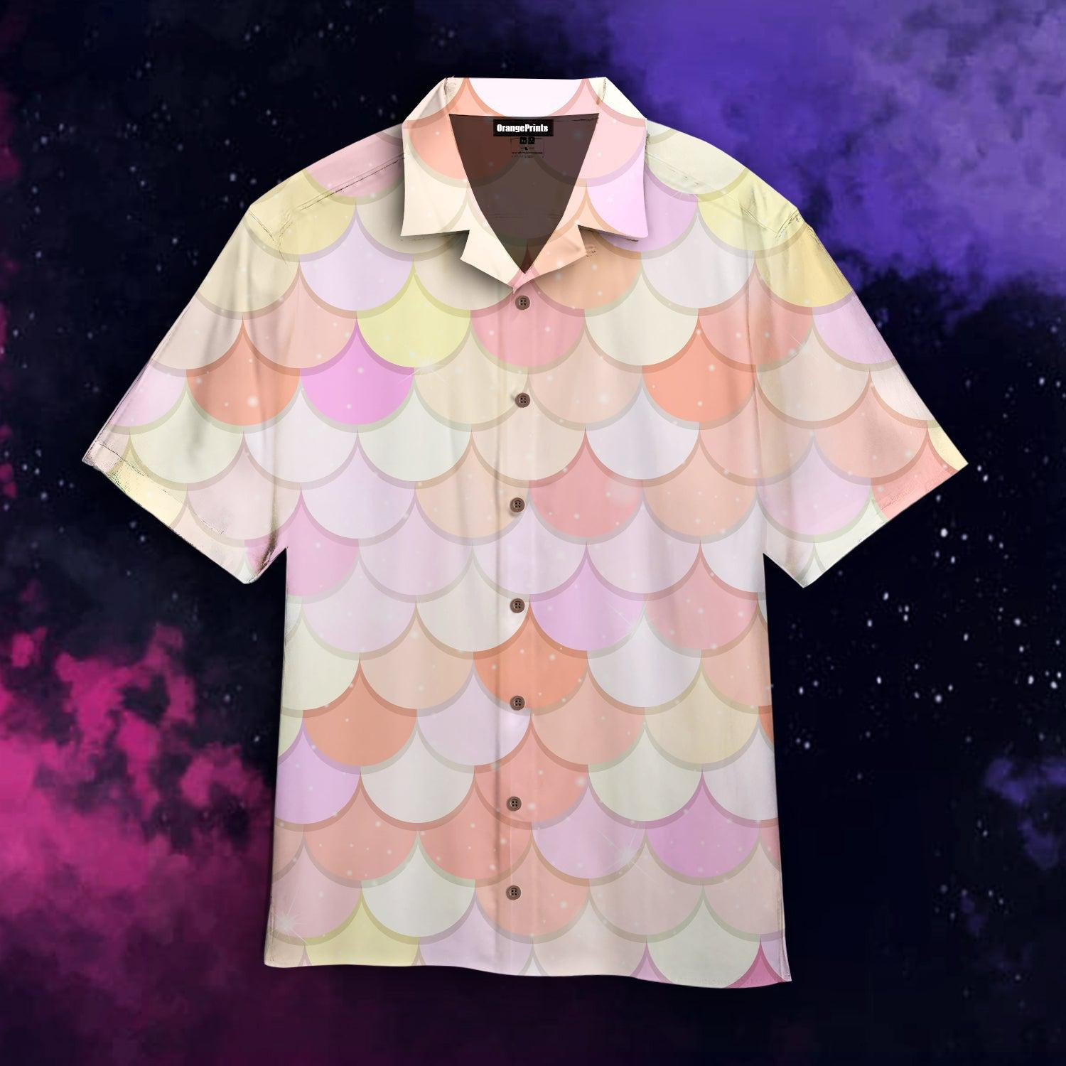 Pink Mermaid Scales Hawaiian Shirt