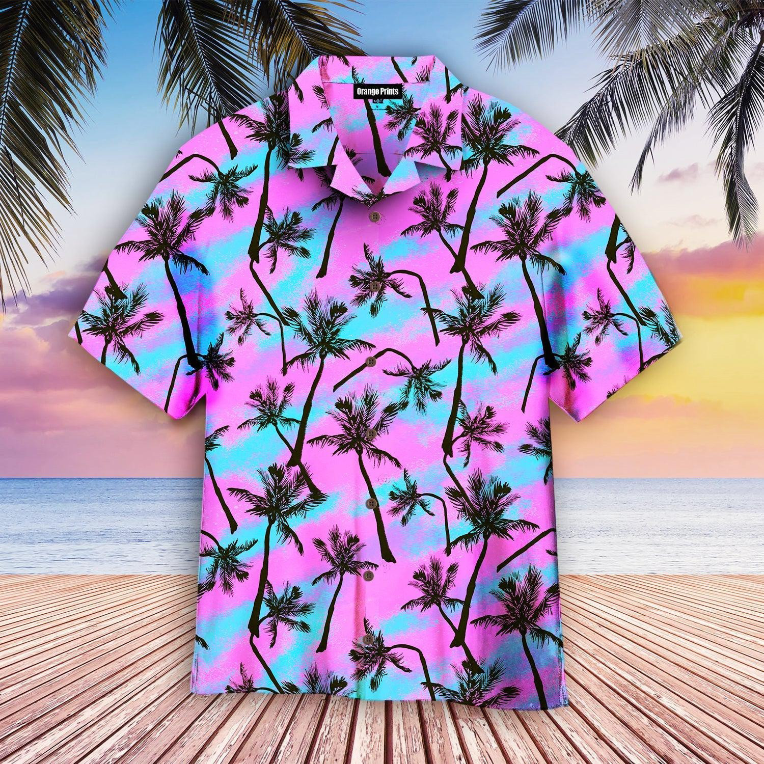 Pink Palm Tree Love Beach Hawaiian Shirt