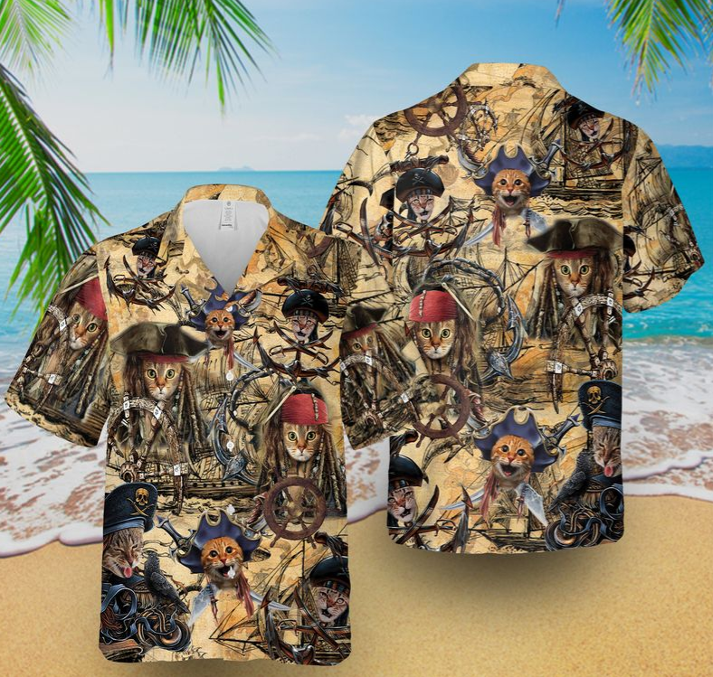 Pirate Cat Hawaiian Shirt