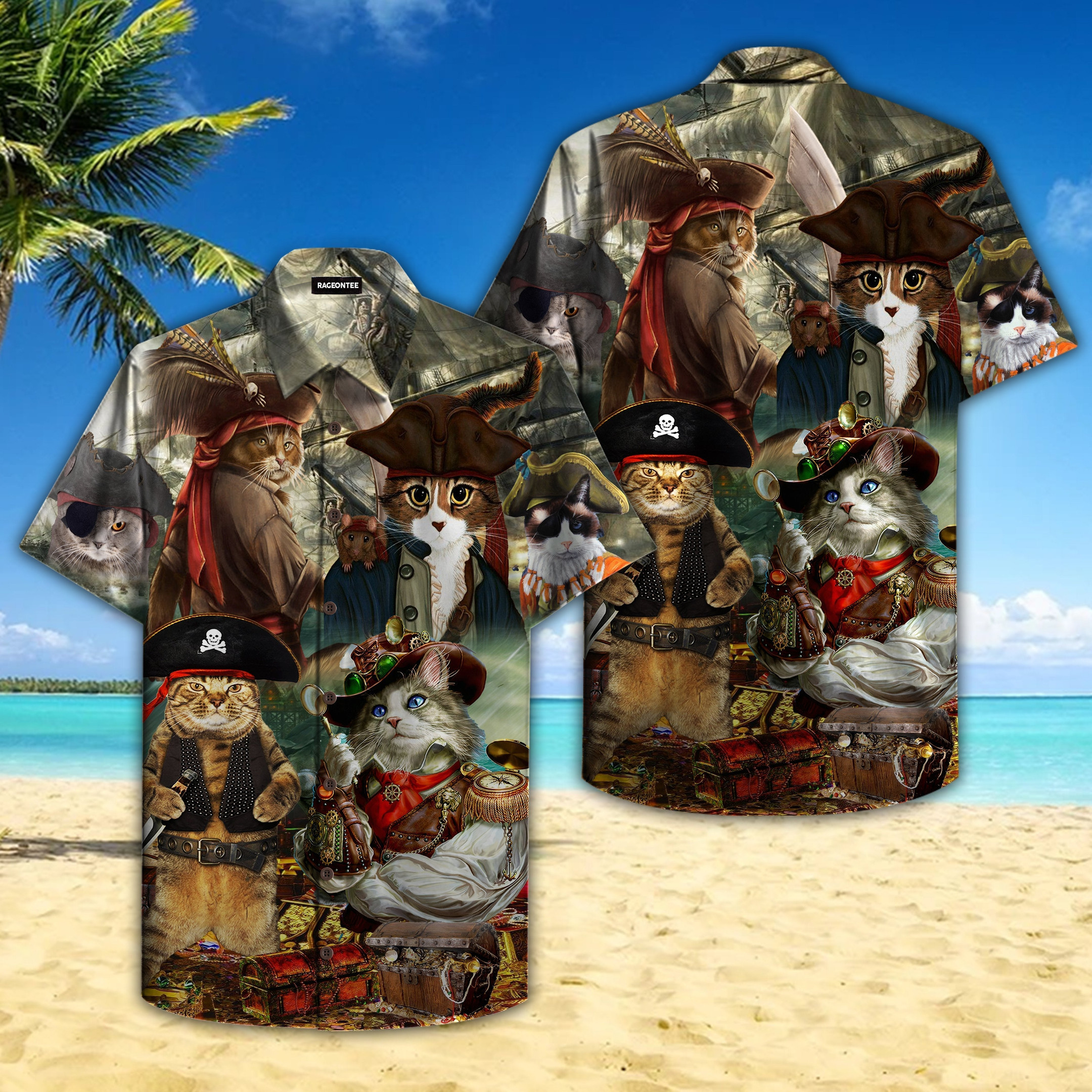 Pirate Cat Hawaiian Shirt