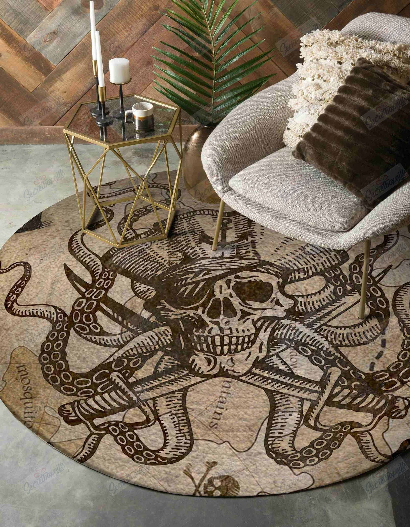 Pirate Round Rug Carpet Bedroom Livingroom Home Decor