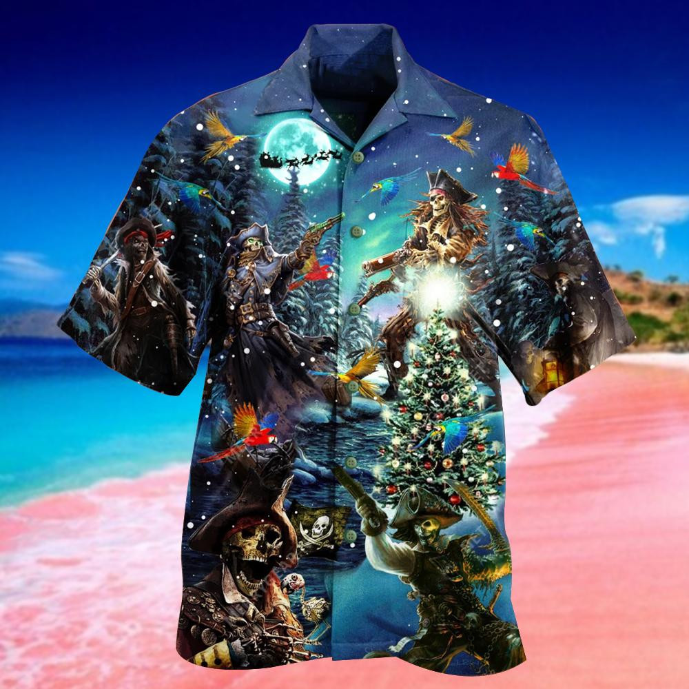 Pirate Skull Christmas Hawaiian Shirt