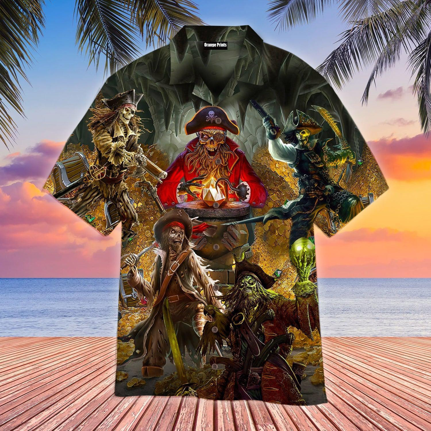 Pirates Skull Chasing The Booty Hawaiian Shirt