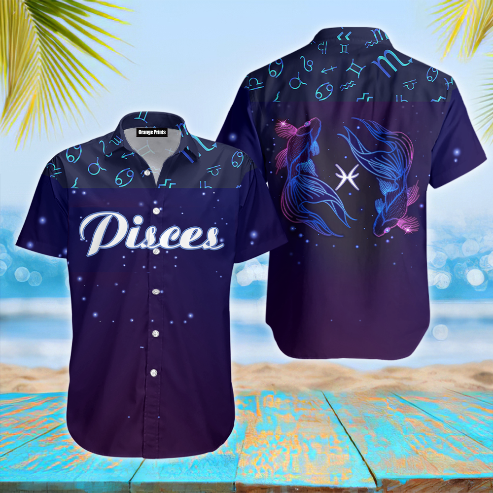 Pisces Zodiac Hawaiian Shirt