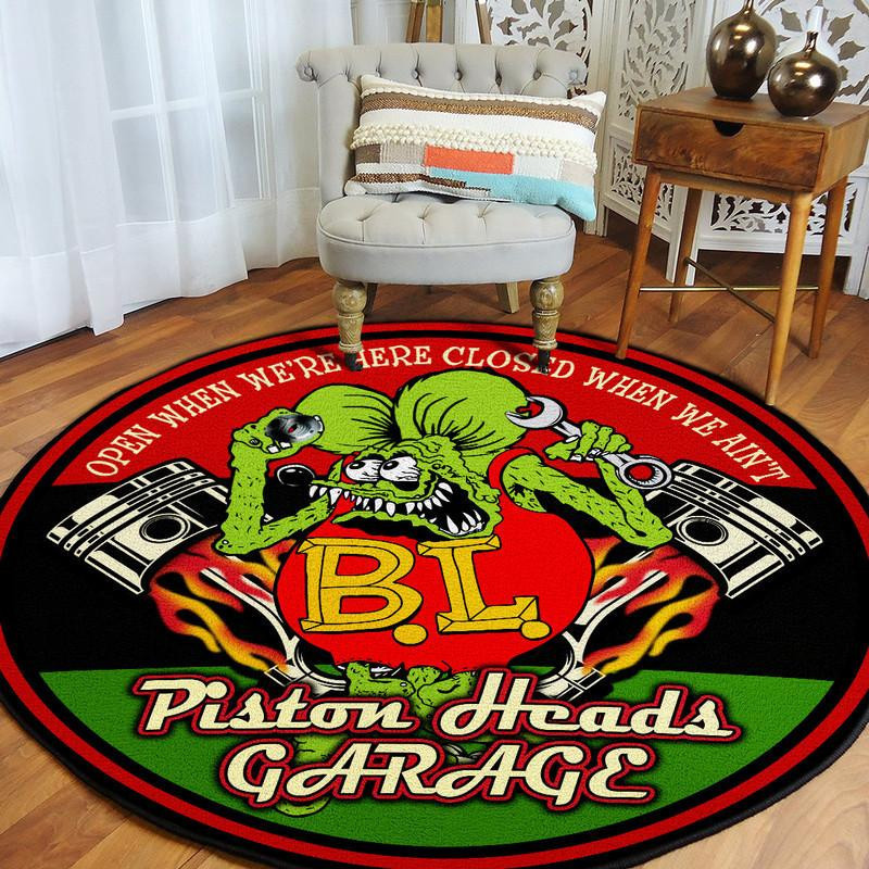Piston Heads Garage Round Rug Carpet Bedroom Livingroom Home Decor - Image 3