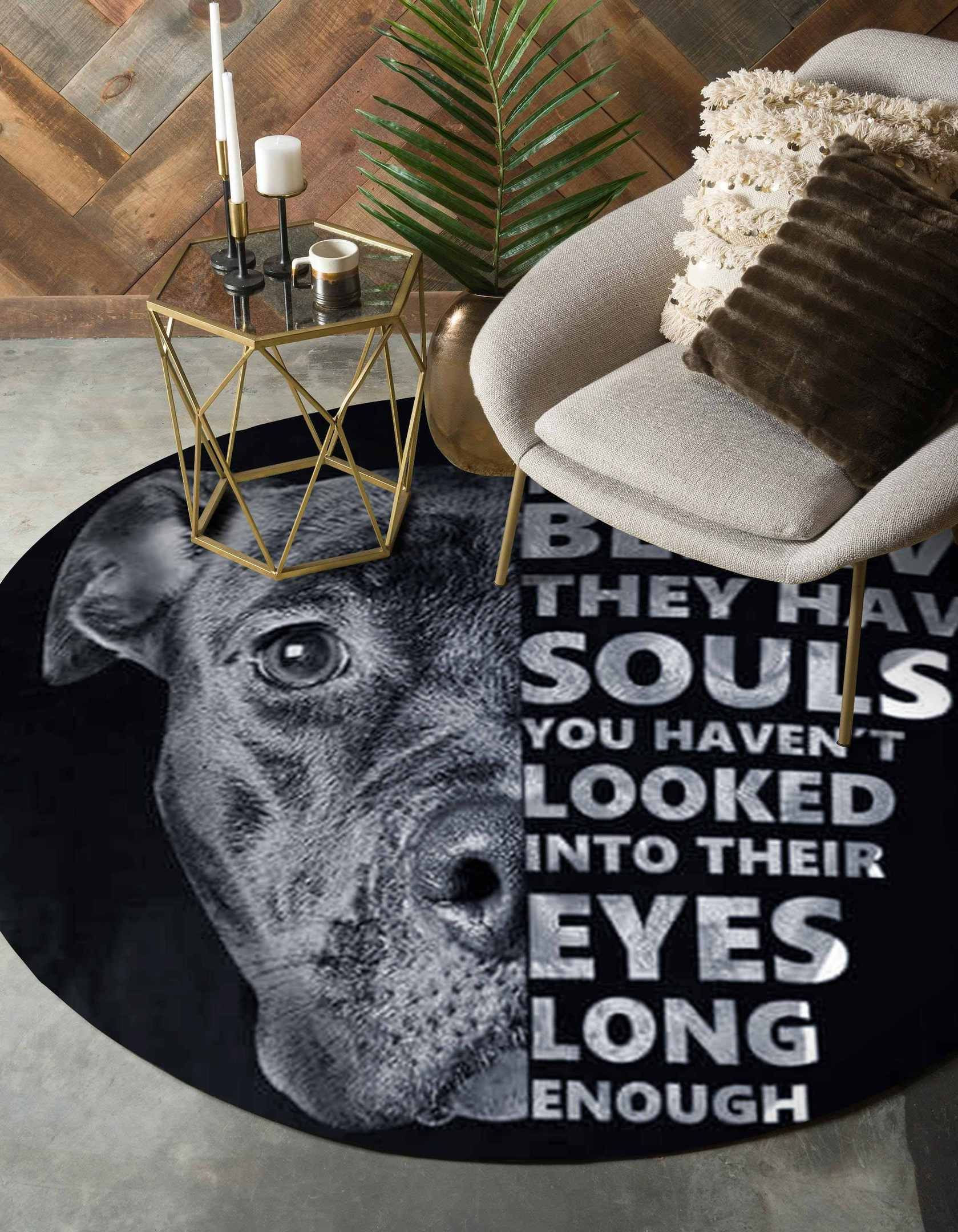 Pit Bull Round Rug Carpet Bedroom Livingroom Home Decor