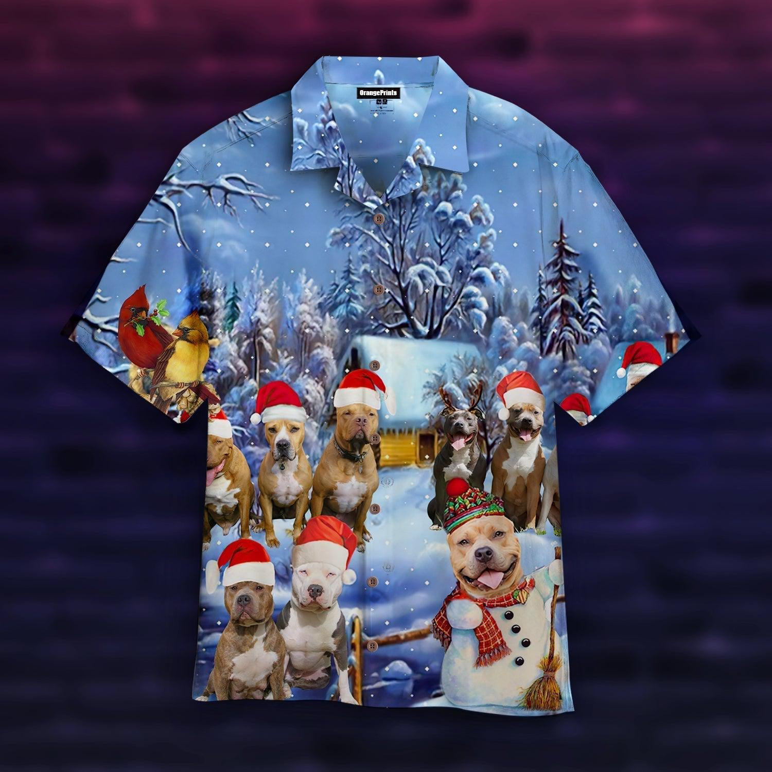 Pitbull Christmas Hawaiian Shirt