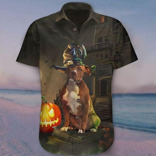 Pitbull Halloween Hawaiian Shirt
