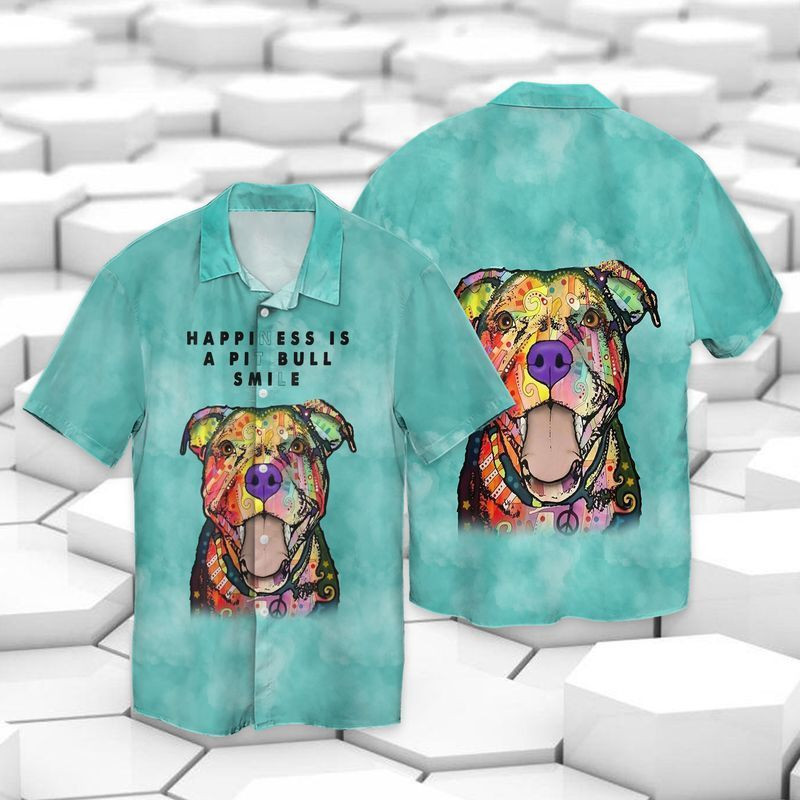 Pitbull Happiness Ness Is A Pitbull Smile Hawaiian Shirt